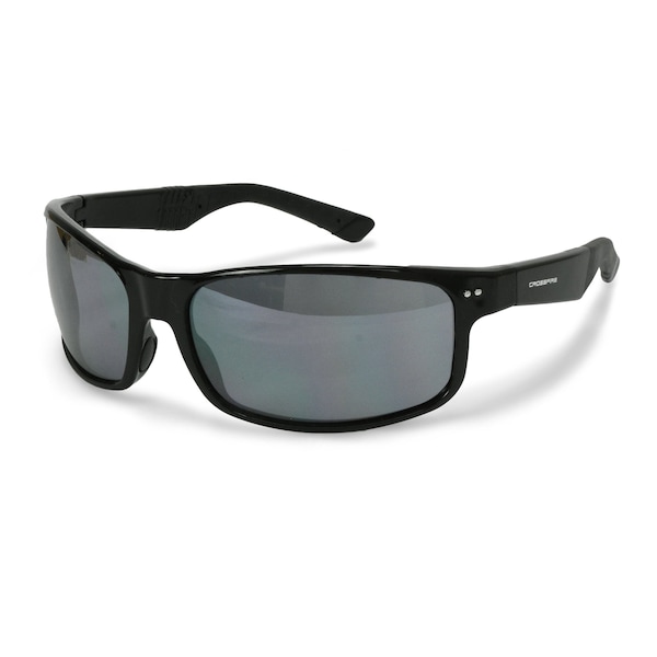 Crossfire CK7, Safety Glasses, Anti-Scratch, Silver Mirror Lens, Shiny Black Frame, 1 PR 460603 - main